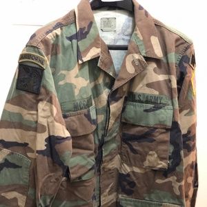 Vintage Authentic Military Camo with Patches